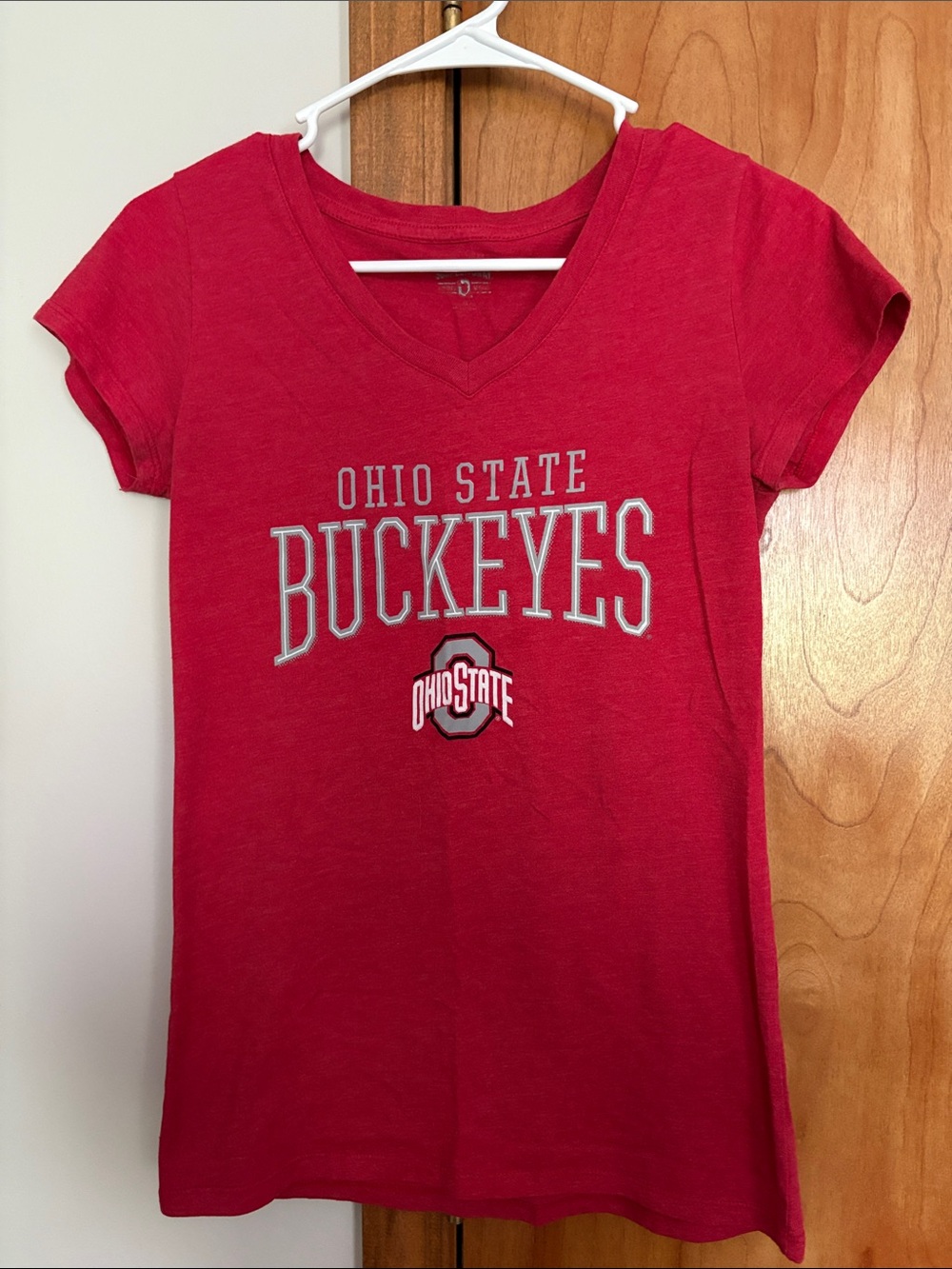 Ohio State Buckeyes Women's Red V-Neck Tee